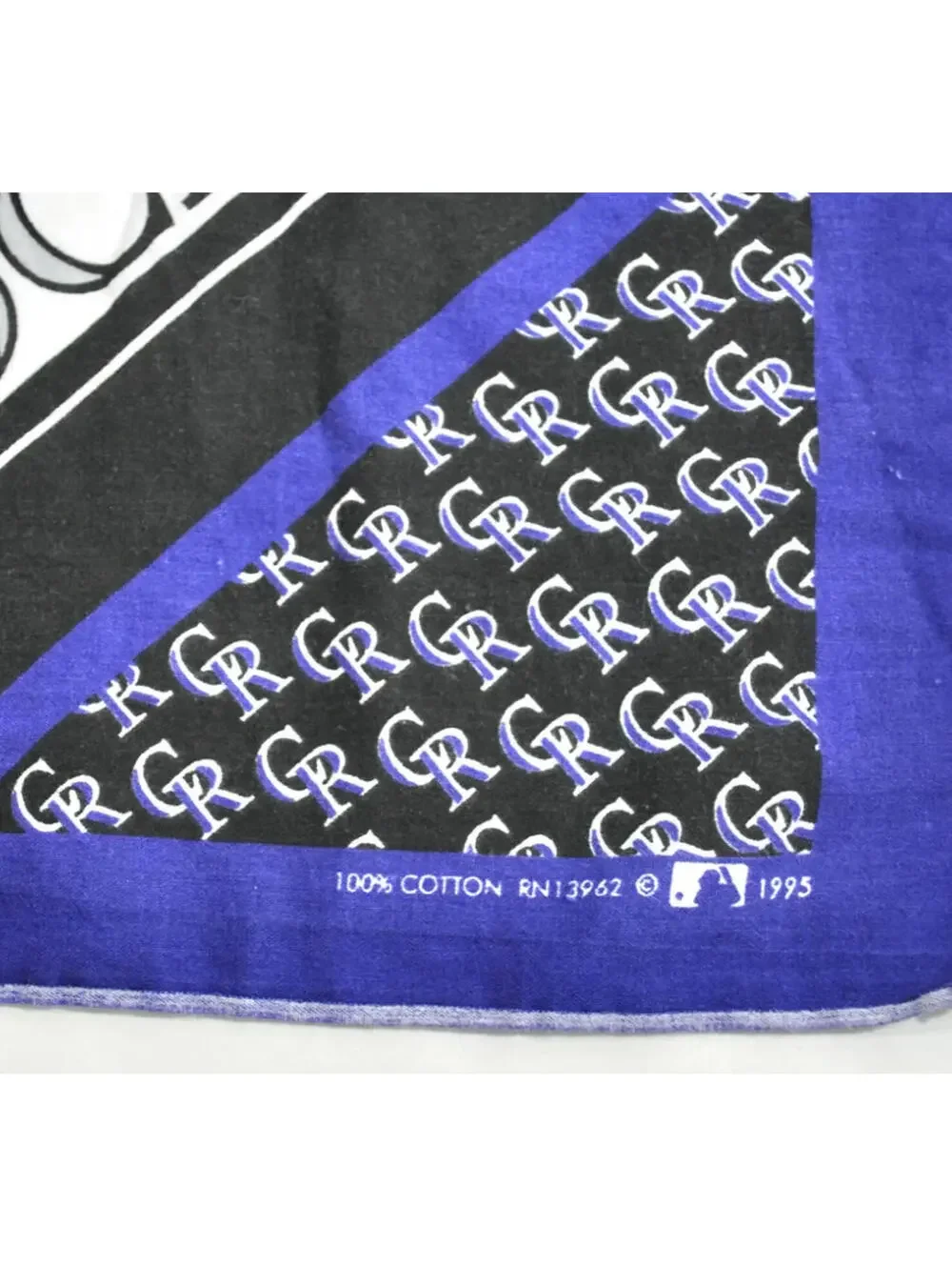 Vintage Colorado Rockies 1995 MLB Baseball Black Purple 90s Bandana